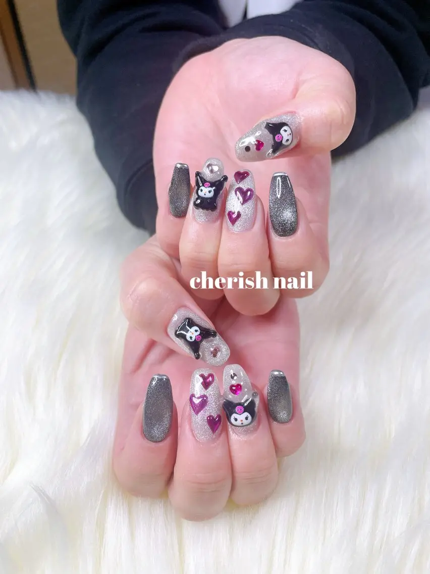 ネイル アートネイル ハート バレンタイン ハンドネイル cherish nailのネイルデザイン