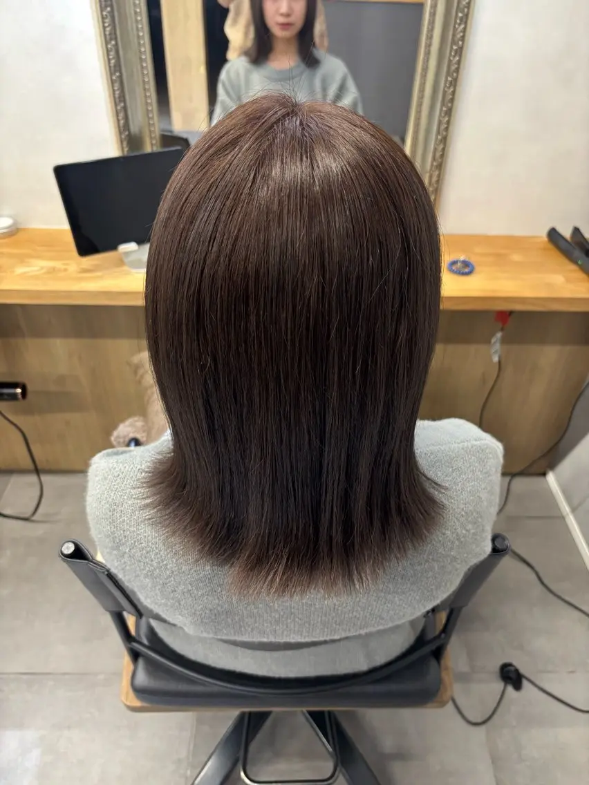 ミディアム カラー 風愛🩵ボブ 🩵ハイトーン🩵のヘアスタイル