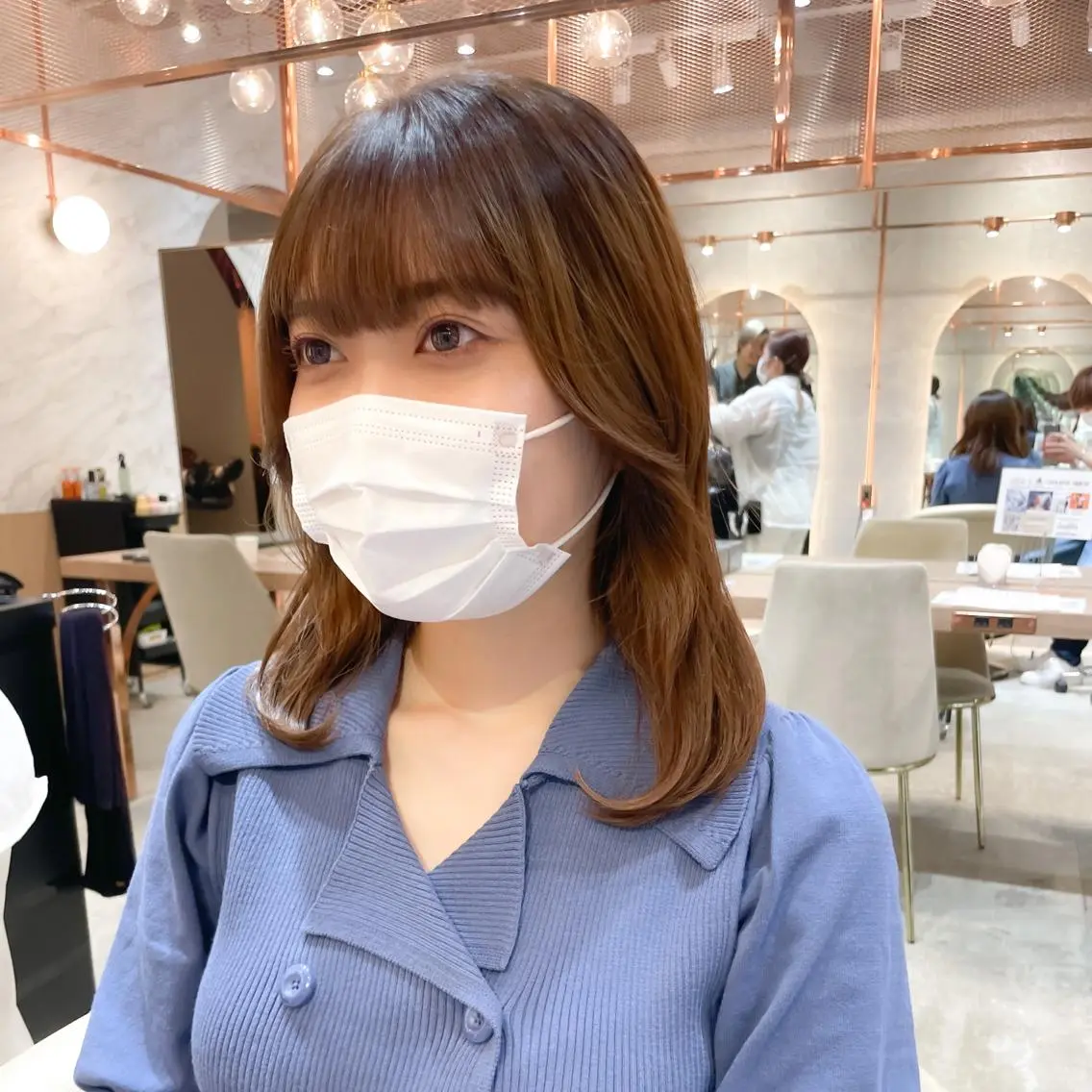 ミディアム カット ヘアカラー トリートメント レイヤー/韓国ヘア 縮毛矯正🫧鈴木颯のヘアスタイル