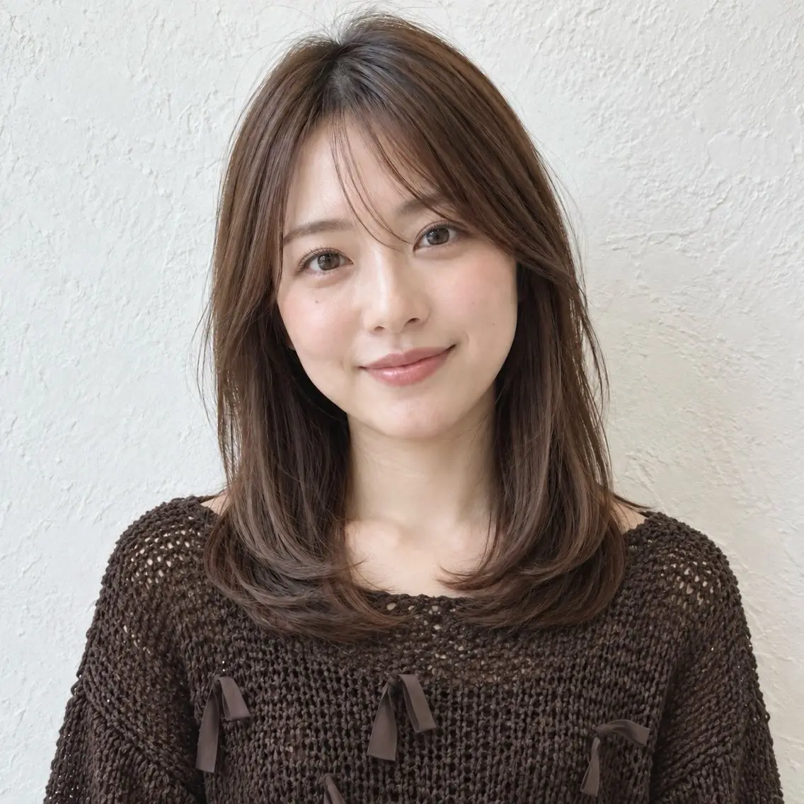 ミディアム カラー ミディアムレイヤー レイヤーカット カット ヘアカラー トリートメント 銀座/モテ🤍垢抜け レイヤー/あさみのヘアスタイル