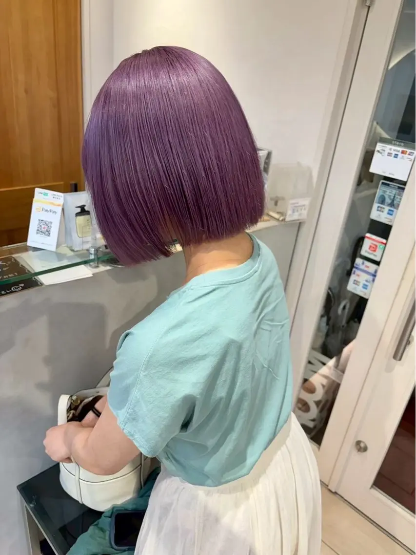 カラー ブリーチ ラベンダーカラー ヘアカラー トリートメント 🩵ASAHI🐷 モデル募集中のヘアスタイル