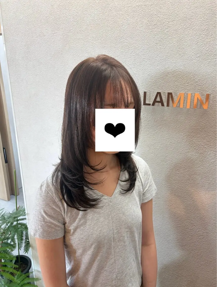 セミロング レイヤーカット カット ヘアカラー トリートメント CHINATSU /木場のヘアスタイル
