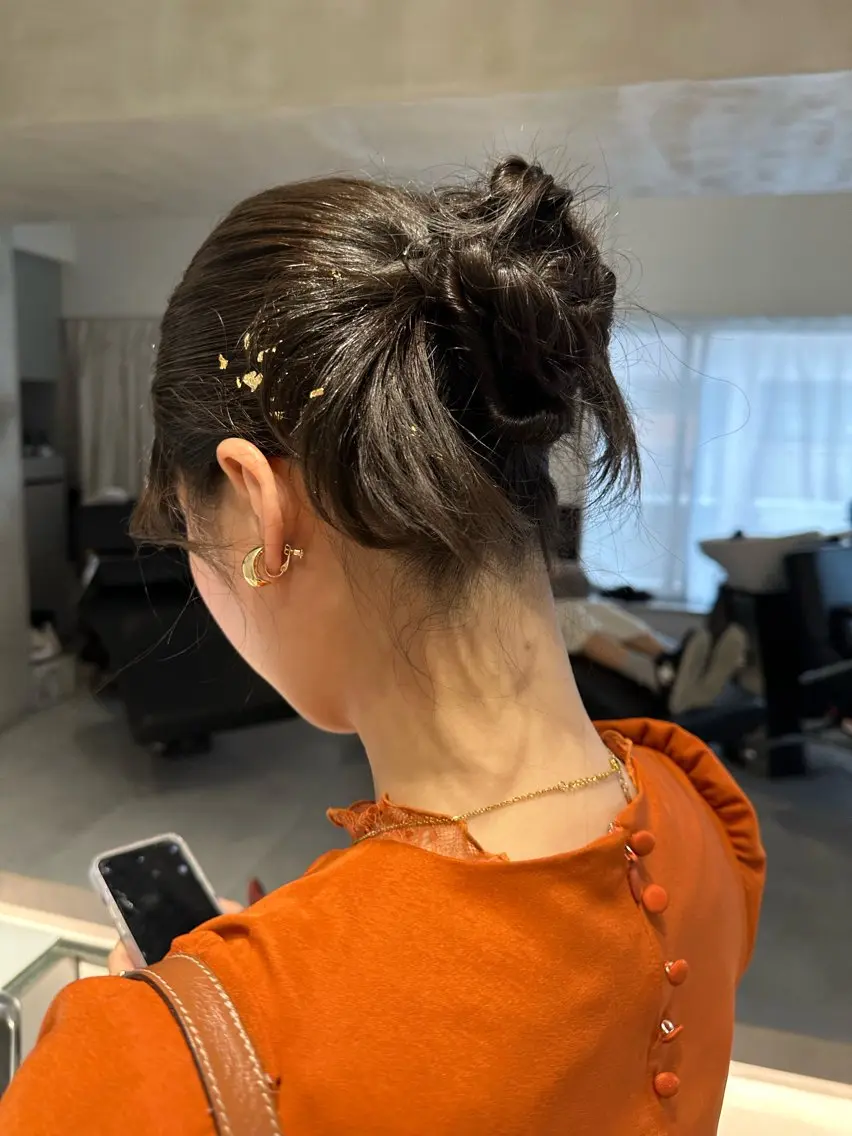 ヘアアレンジ ハーフアップ ヘアセット オリーブ透明感カラー 表参道/MIKUのヘアスタイル