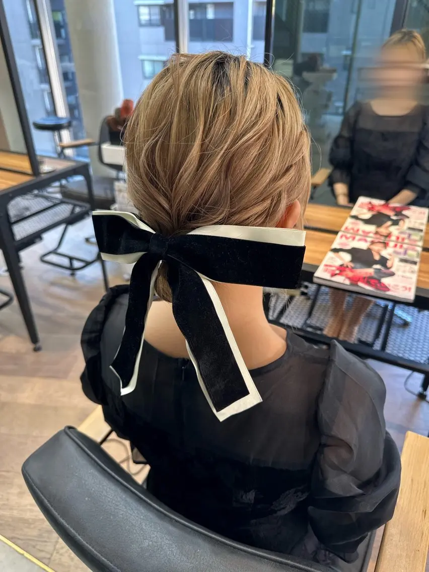 ミディアム ヘアアレンジ ヘアセット RINO‎🤍🎀 𝑏𝑒𝑙𝑡𝑎のヘアスタイル