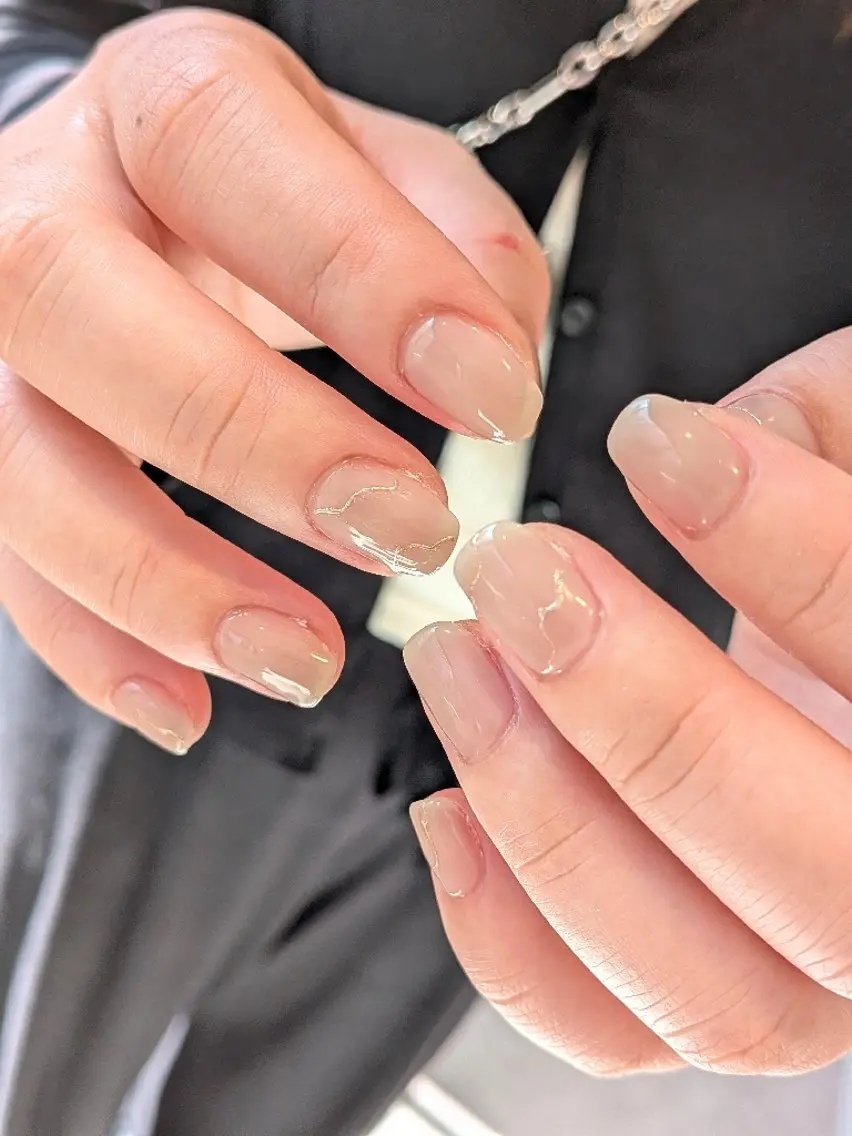 ネイル ミラーネイル シンプルネイル miel nail mayaのネイルデザイン