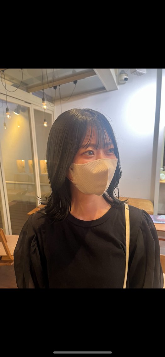 ミディアム カラー 韓国風ヘア くいた あやなのヘアスタイル
