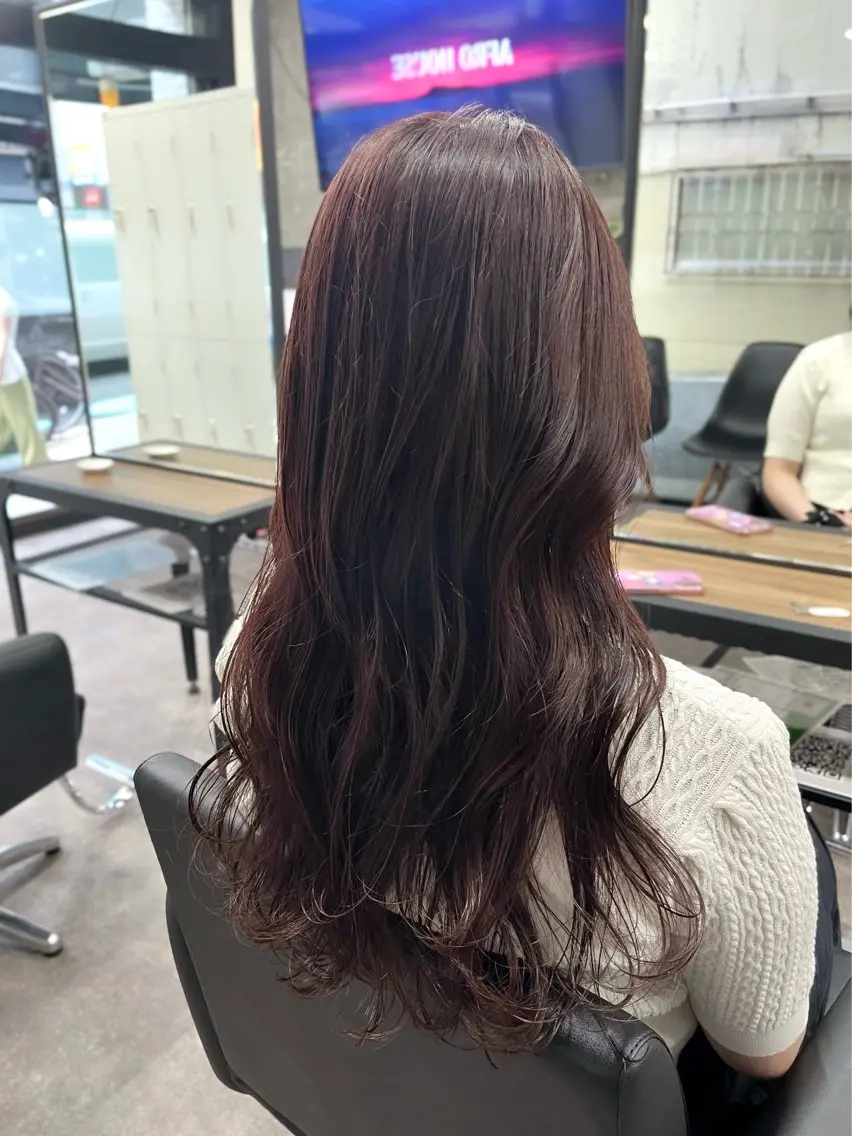 セミロング カラー カット ヘアカラー トリートメント 福本 梓のヘアスタイル