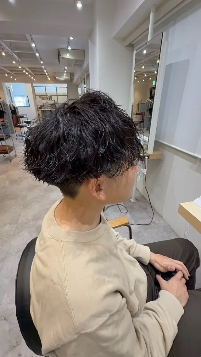 パーマ メンズ メンズパーマ ツイストスパイラルパーマ スパイラルパーマ カット パーマ soyon 心斎橋店のヘアスタイル