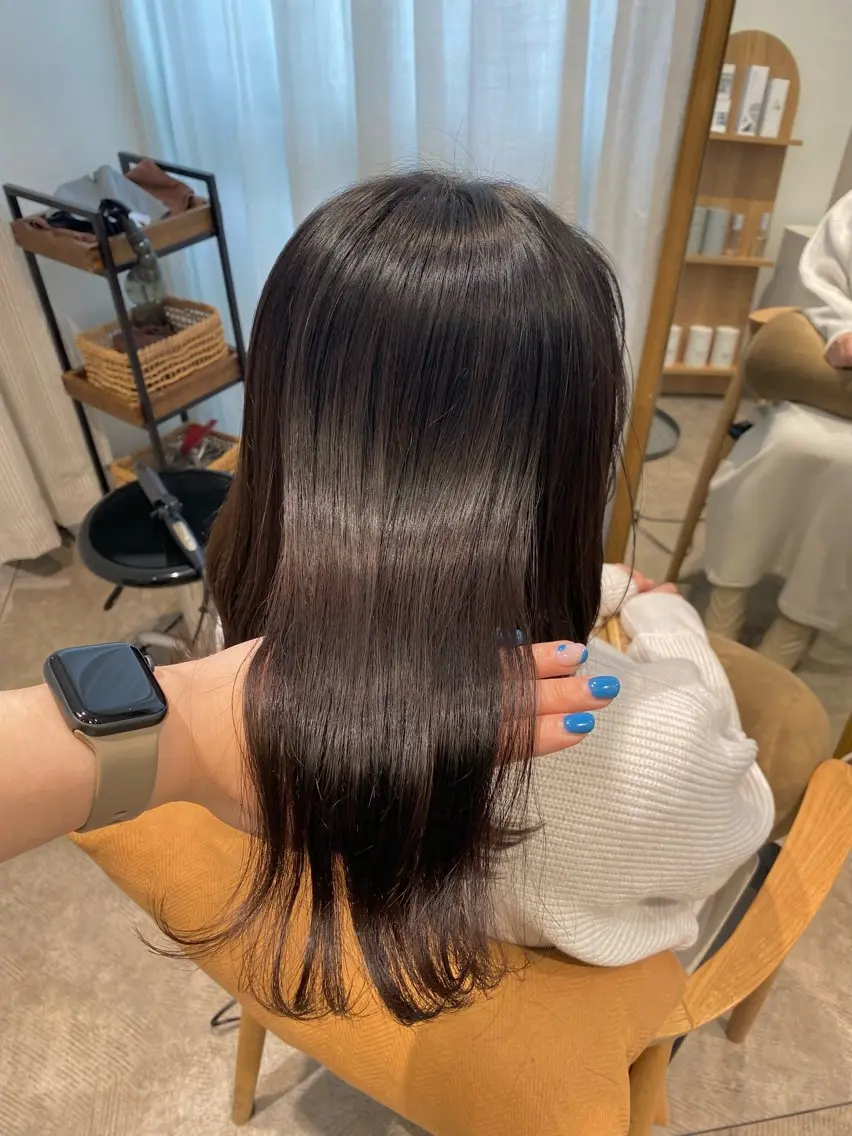 ミディアム カラー カット ヘアカラー トリートメント 透明感カラー/韓国 ヘア🩶yuri🩵のヘアスタイル