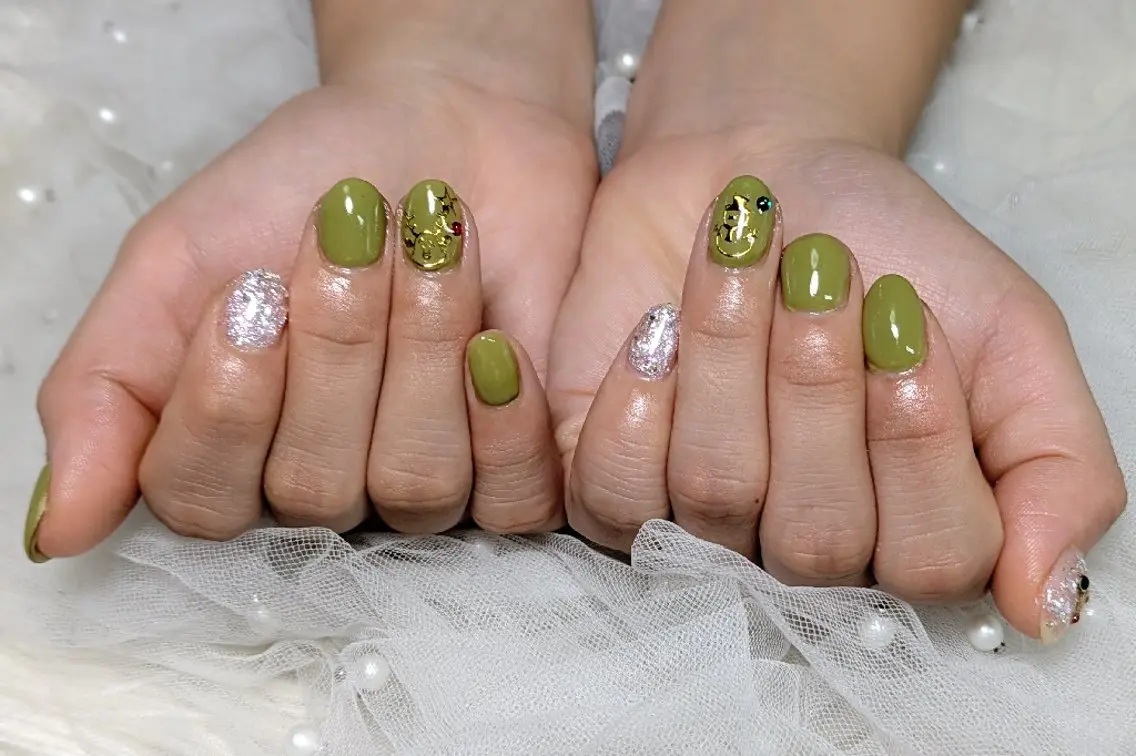 ネイル 冬ネイル クリスマス m&pPrivate nailsalonのネイルデザイン
