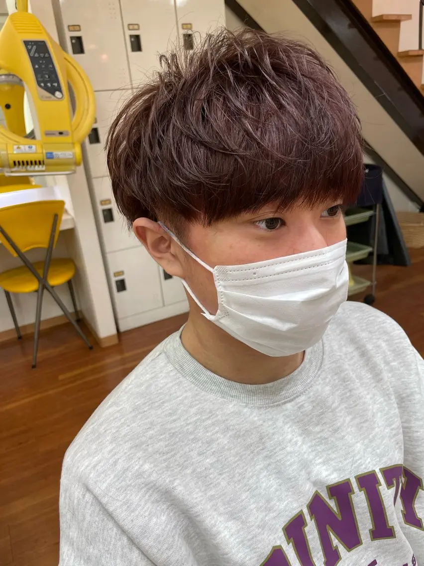 ショート カラー メンズ アップバング センターパート メンズ韓国風 マッシュ メンズパーマ カット ヘアカラー ヘアセット 💎メンズヘア特化 💎🦋野木祐輔のヘアスタイル
