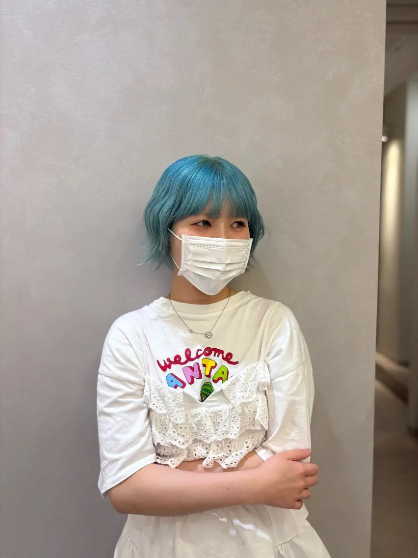 ショート カラー ミント Lis都島/門田 夏鈴のヘアスタイル