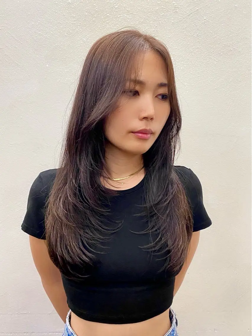 セミロング カラー カット ヘアカラー トリートメント 似合わせレイヤー/ ケアパーマ/高倉のヘアスタイル
