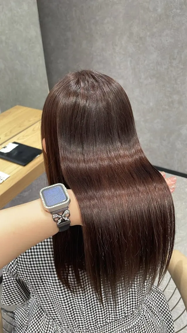 ロング カラー ヘアカラー トリートメント 暖色/暗髪/ 🎀UMI🎀のヘアスタイル