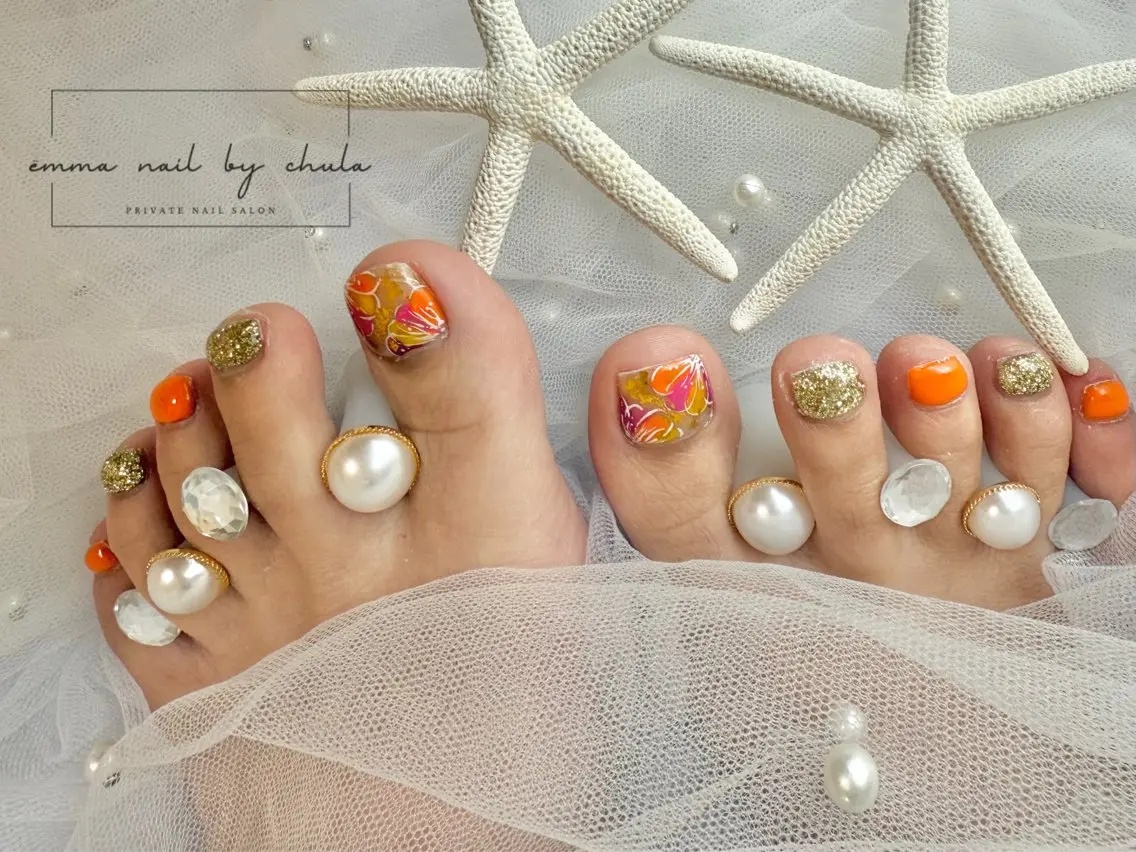 ネイル フットネイル ëmma nail_ by chulaのネイルデザイン