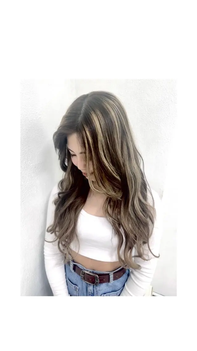 ロング カラー バレイヤージュ ブリーチ ケアブリーチ 透明感カラー デザインカラー ヘアカラー メンズ支持率No.1 /大船メンズパーマのヘアスタイル