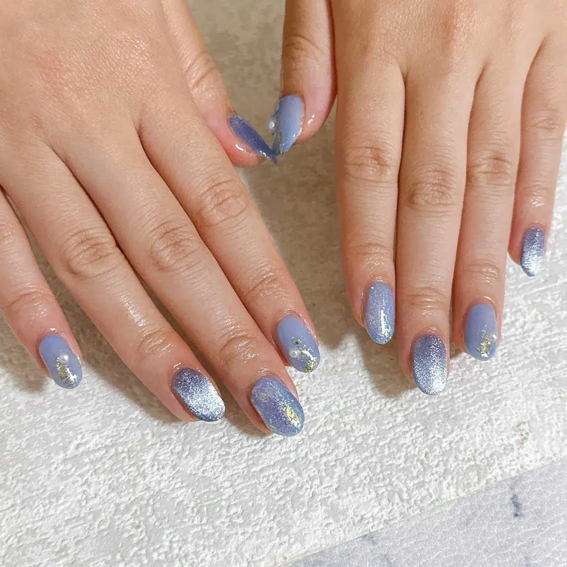 ネイル オーロラネイル フットネイル フレンチネイル ジェルネイル 韓国ネイル ハンドネイル mogunail &blowのネイルデザイン