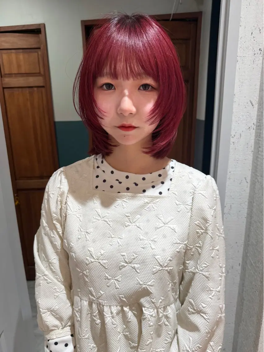 ミディアム カラー キッズ ブリーチ 似合わせカット カット ヘアカラー トリートメント mai / linoah˚✧のヘアスタイル