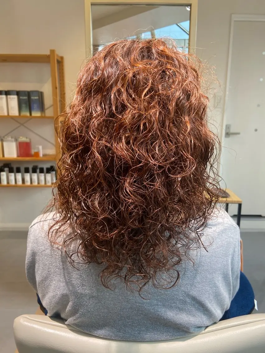 ミディアム パーマ ミディアムパーマ くせ毛 園田 祥子のヘアスタイル