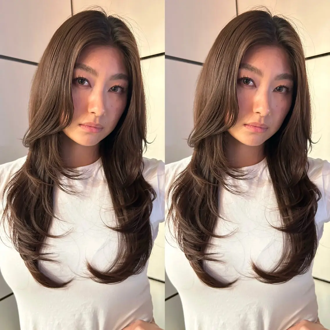 ロング カラー カット ヘアカラー トリートメント 🍒ハイレイヤー🍒 海外ヘア🍒Momoのヘアスタイル