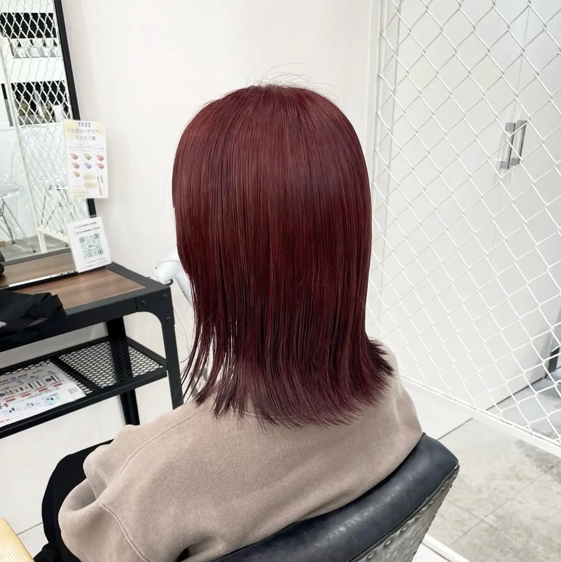 セミロング カラー パーマ ヘアアレンジ メンズ レッドカラー トリートメント mona/ ストレートスタイル✨のヘアスタイル