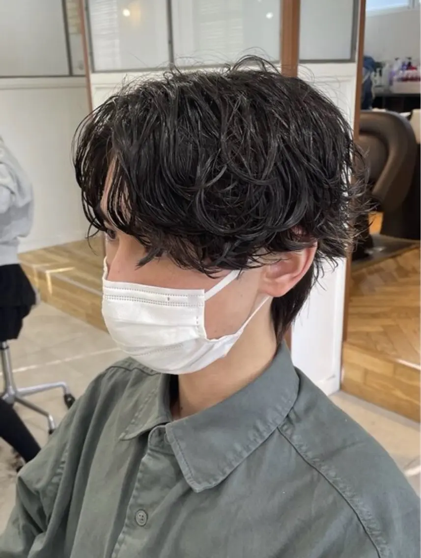 パーマ メンズ カット パーマ 似合わせメンズカット ブリーチ/ウルフ/栄のヘアスタイル