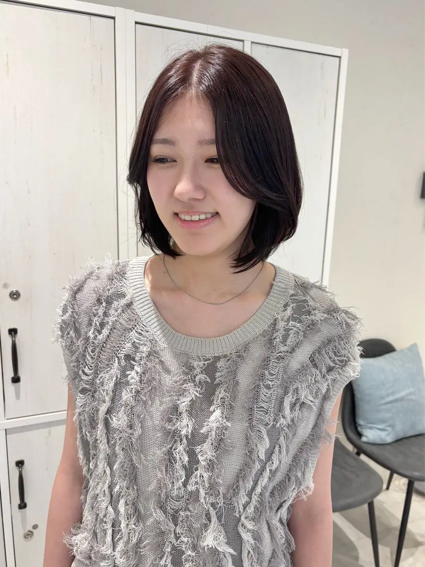 ショート カラー ボブ くびれヘア カット トリートメント 🌟当日予約OK🌟 西野楓加のヘアスタイル