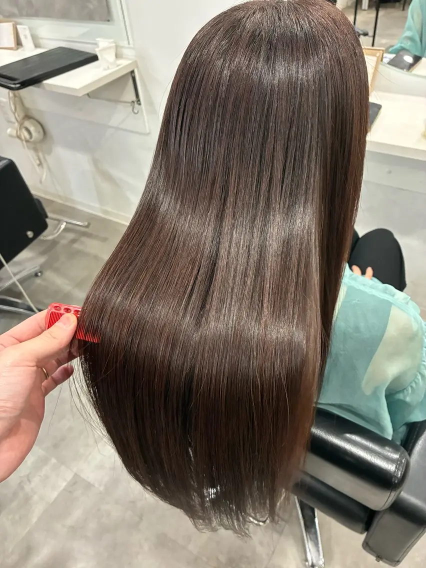 ロング カット 縮毛矯正 トリートメント 【ブリーチ縮毛矯正】 TAKUMIのヘアスタイル