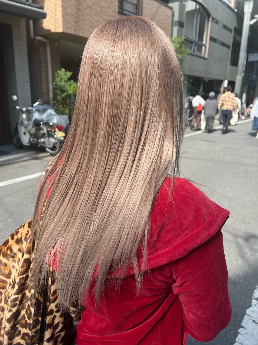 ミディアム カラー パーマ ヘアカラー 堀井 凌平のヘアスタイル