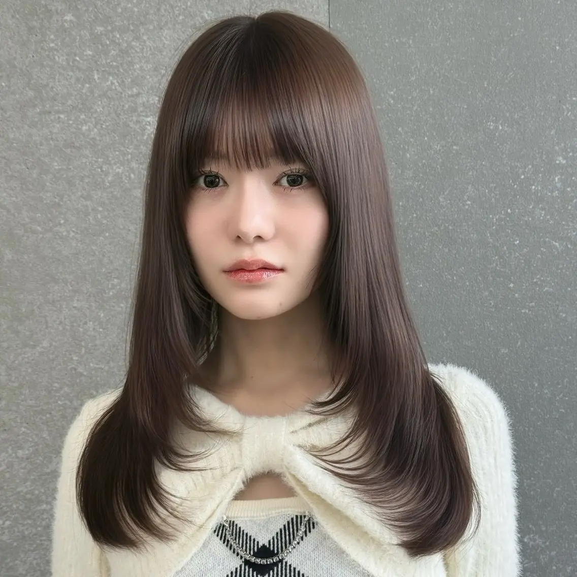 ロング カラー ヘアカラー トリートメント るーく/透明感カラー /縮毛矯正/髪質改善のヘアスタイル