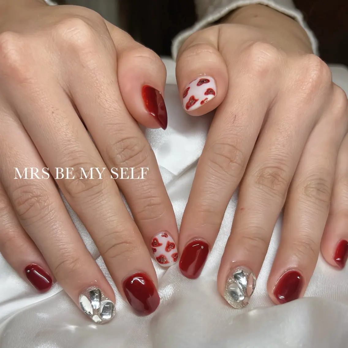 ネイル ハート 冬ネイル クリスマス MRS/ miyu🎀のネイルデザイン