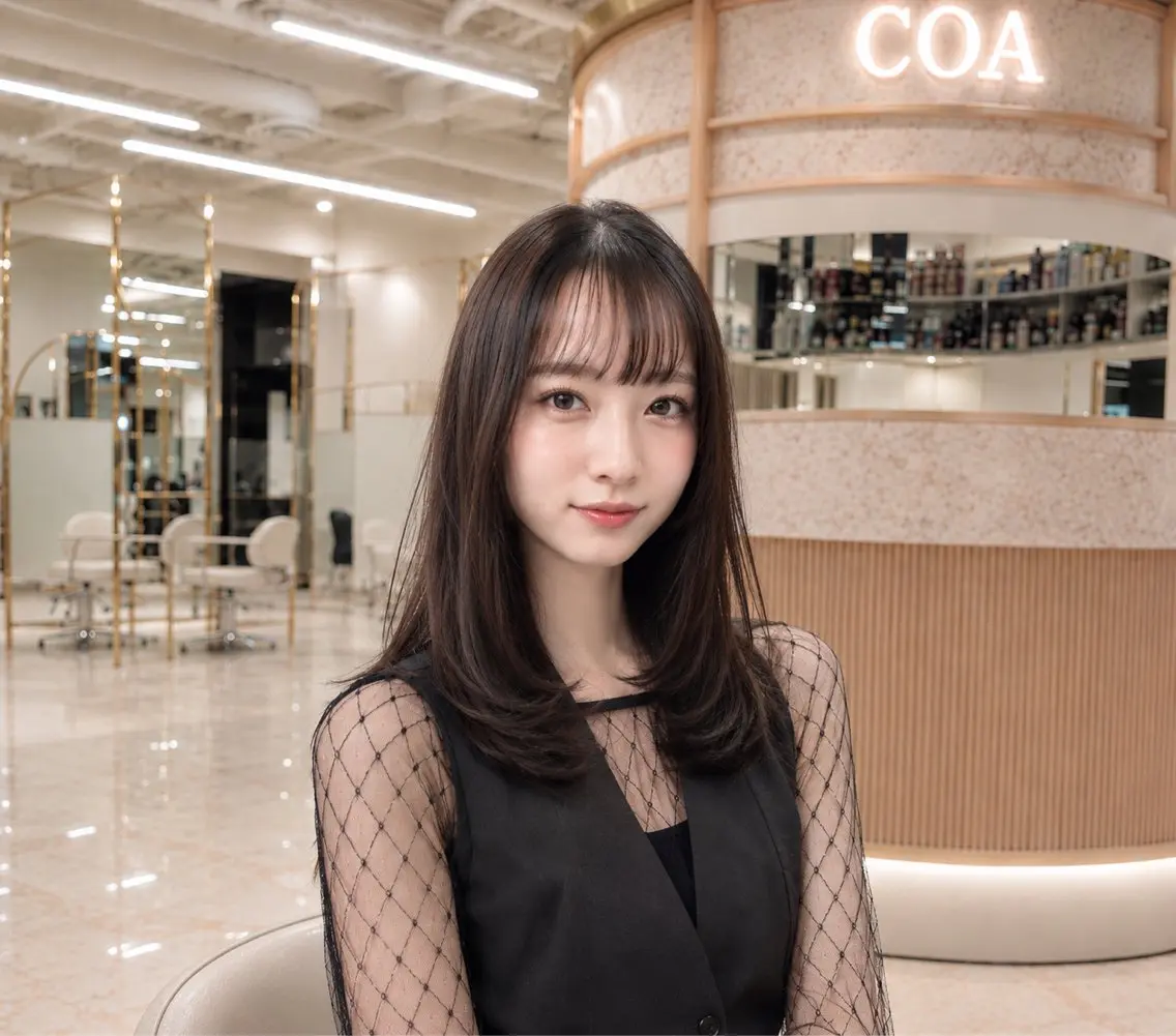 ミディアム カラー ヘアアレンジ 【無料カット】 ミディアムレイヤーのヘアスタイル