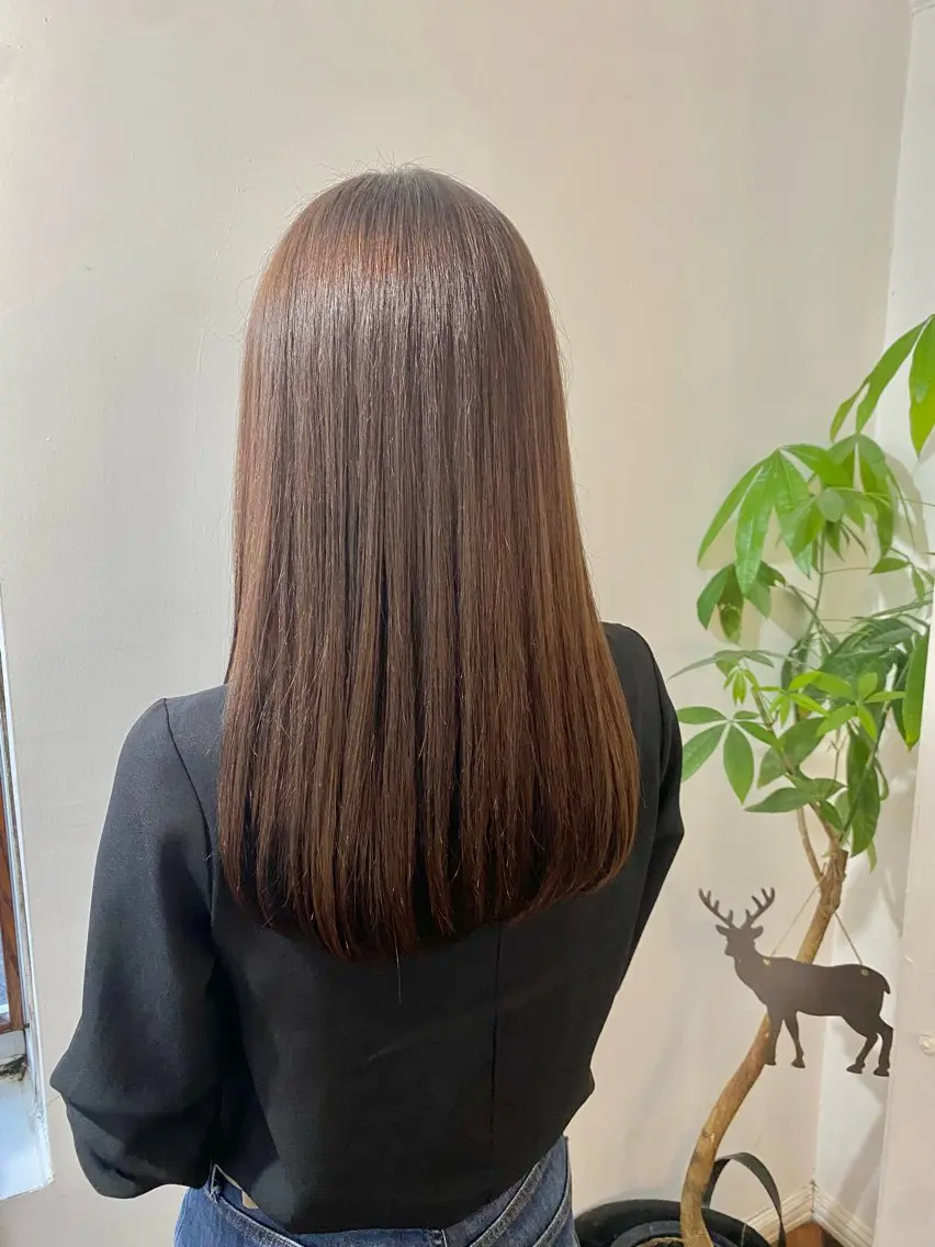セミロング カラー パーマ セミロングパーマ ストレートパーマ カット ヘアカラー 縮毛矯正 Kazaoka Saraのヘアスタイル