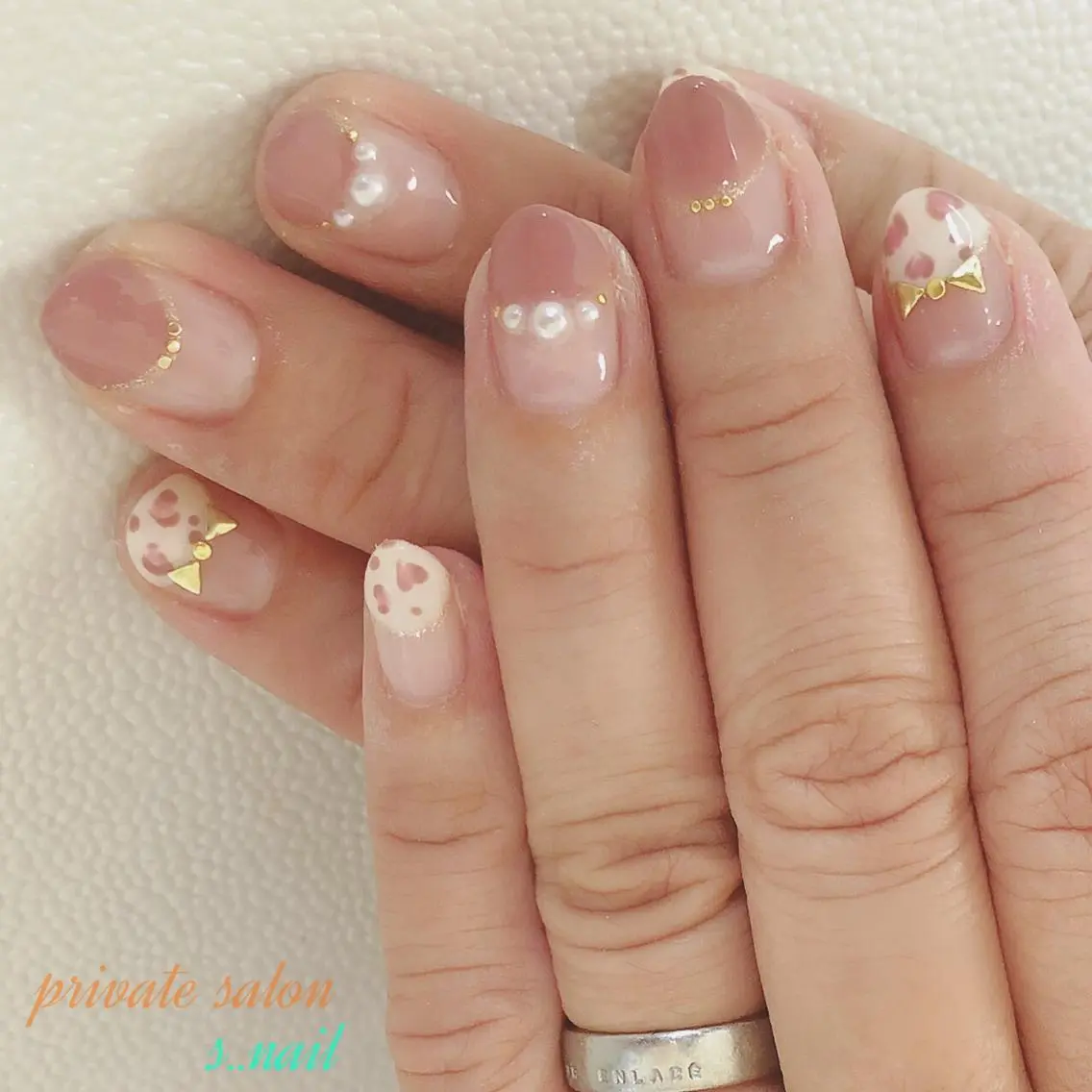 ネイル アニマル柄 ハート ピンク ハンドネイル フットネイル s..nail / MORITAのネイルデザイン