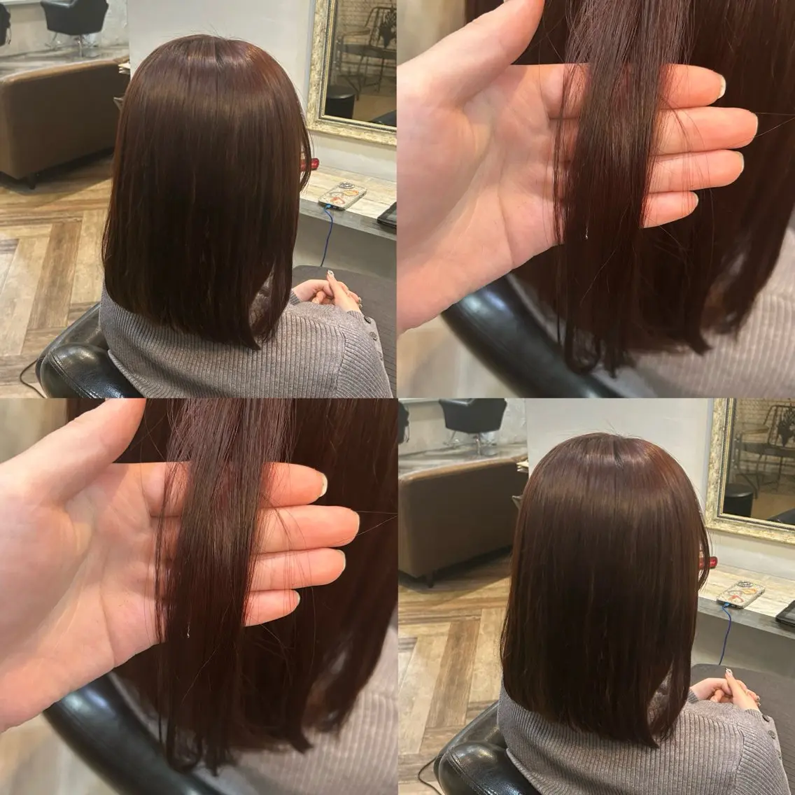 カラー レッドカラー ボブ HONAMI .のヘアスタイル
