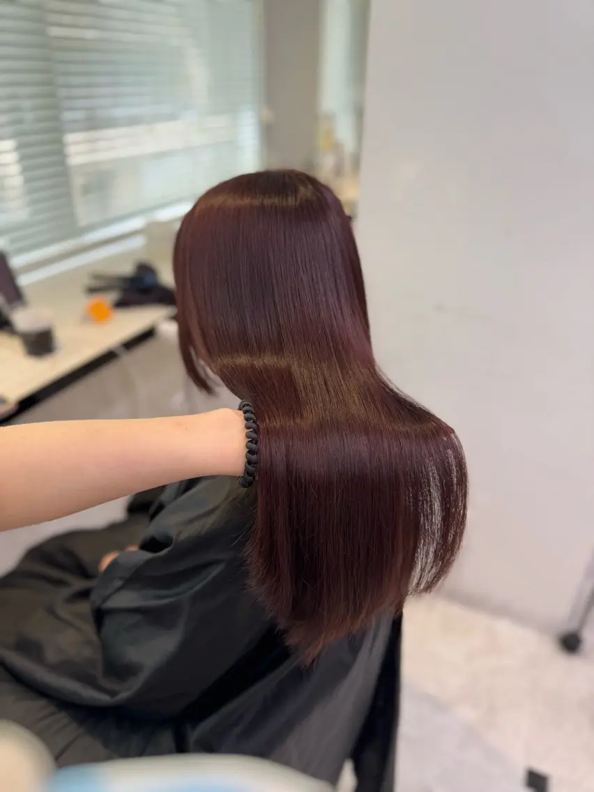 ロング ヘアカラー トリートメント ヘッドスパ ヘアセット ♥️韓国風透明感 暖色misa♥️のヘアスタイル