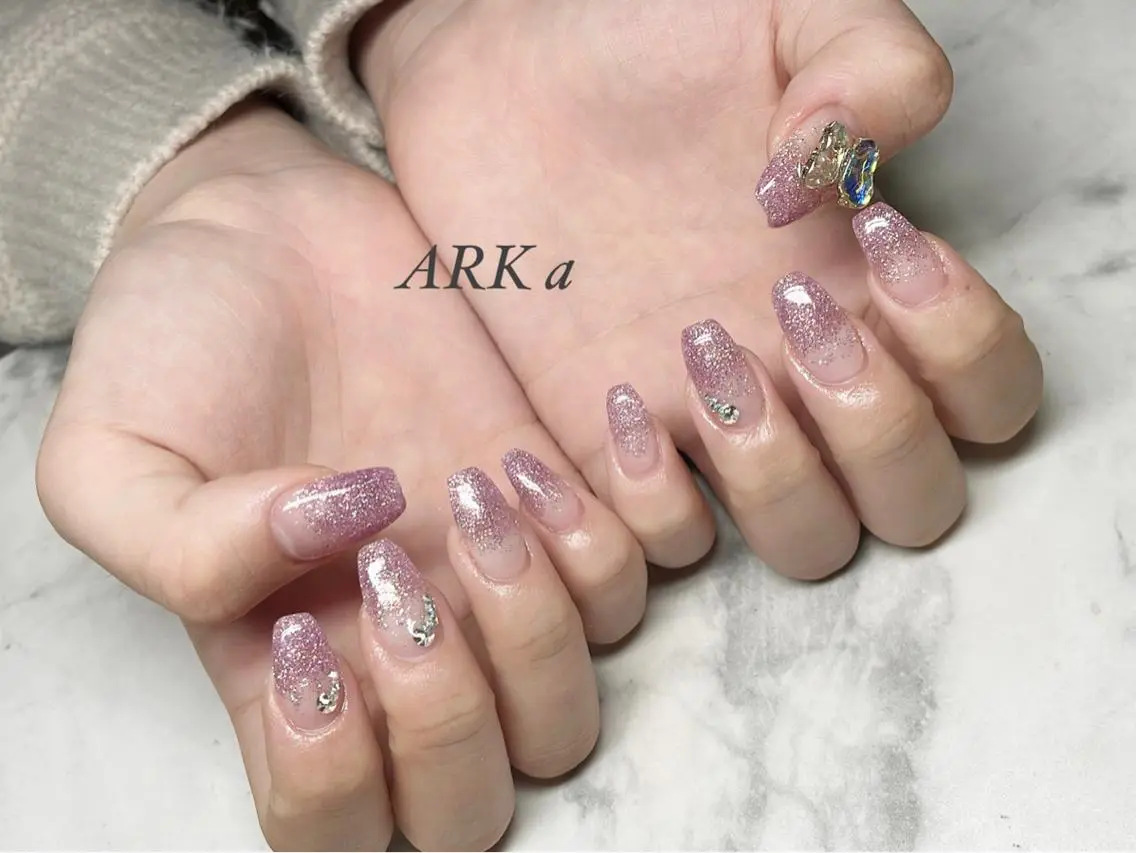 ネイル グラデーション スカルプネイル ハンドネイル ARKα Nishiのネイルデザイン