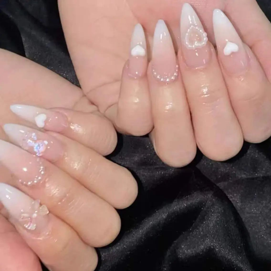 ネイル チークネイル ジェルネイル ハート 韓国ネイル マグネットネイル ハンドネイル MaiBeauty To  Toのネイルデザイン