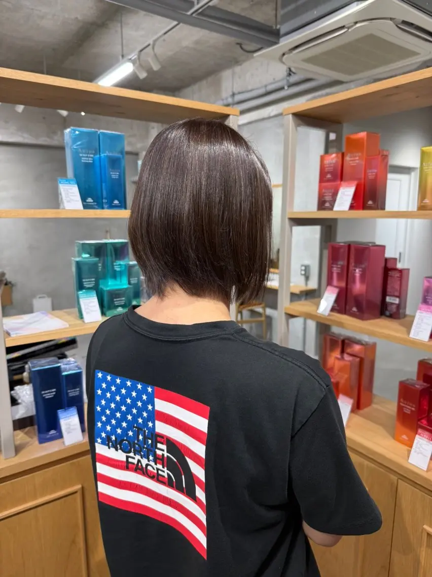 カラー グレージュ ハイライトカラー 湯浅 慈園のヘアスタイル