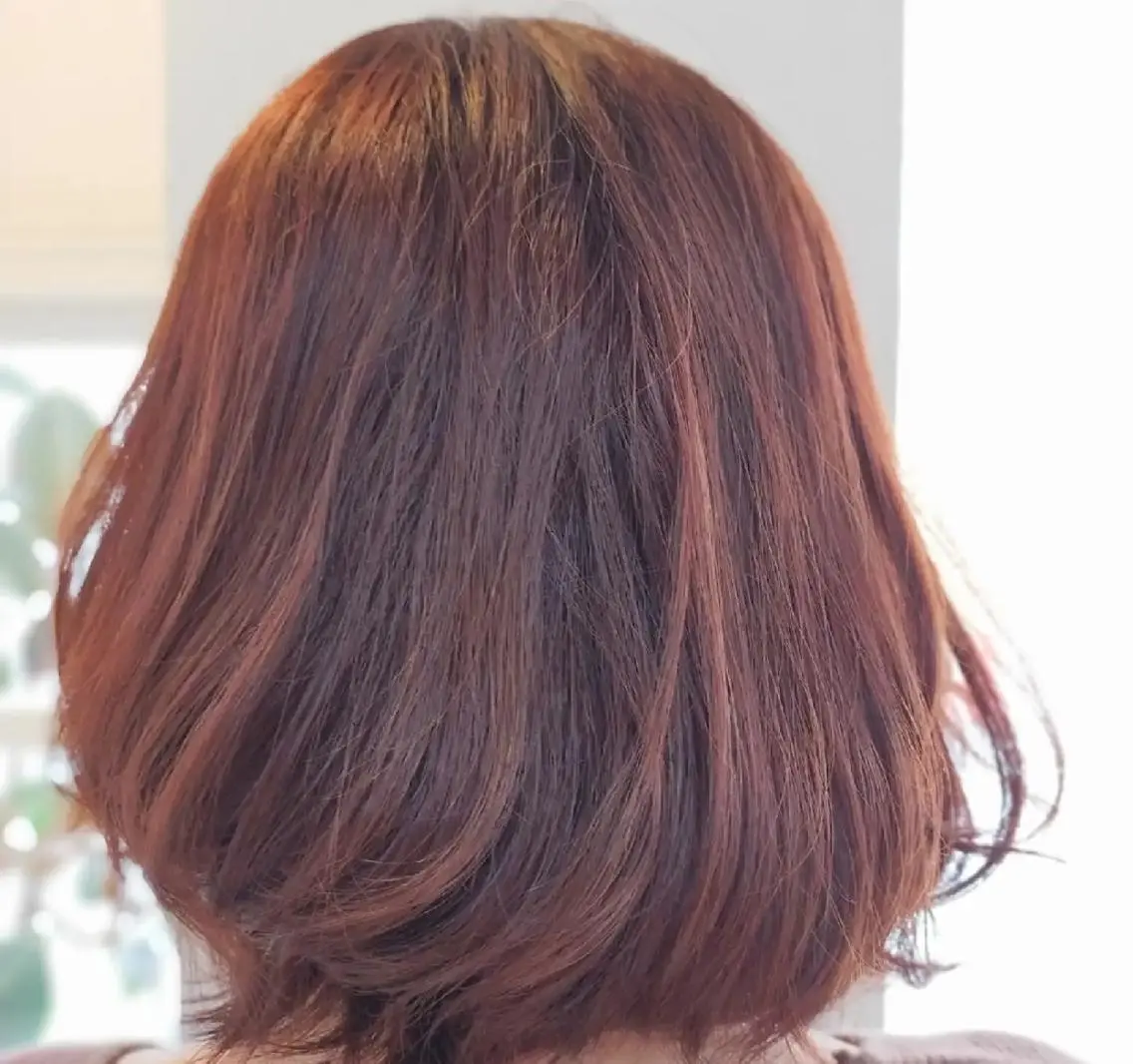 ミディアム カラー ブラウンカラー レッドカラー レッドブラウン Culumi クルミ 松井照雄/梅田茶屋町のヘアスタイル