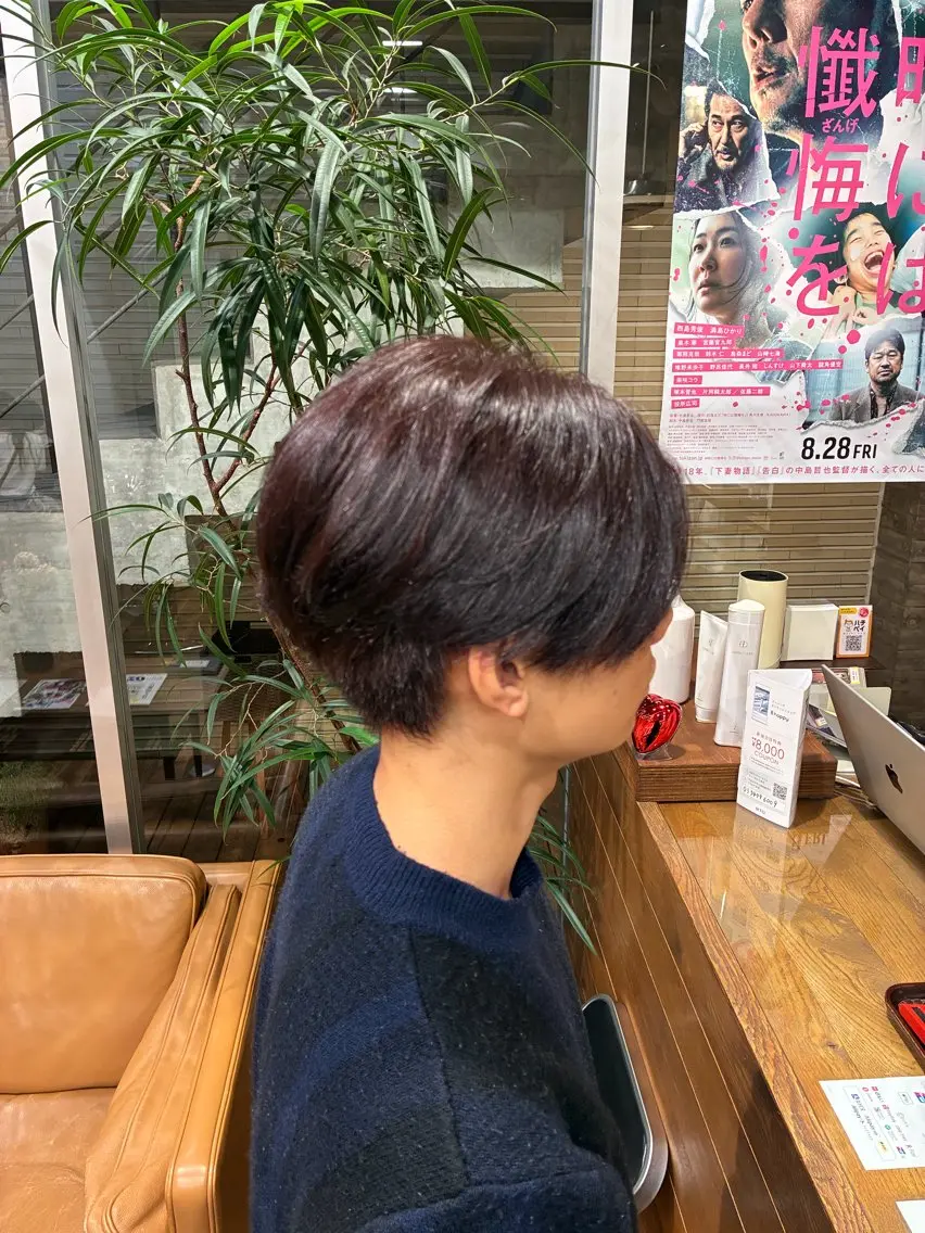 ショート カラー メンズ ヘアカラー 【透明感カラー🪞】 高田愛斗のヘアスタイル