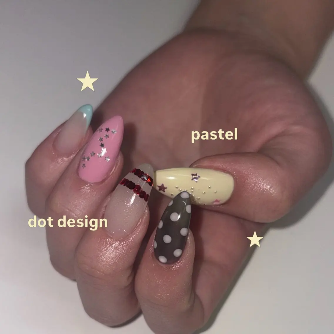 セミロング ハンドネイル mark ✮*。゚Yukiのネイルデザイン