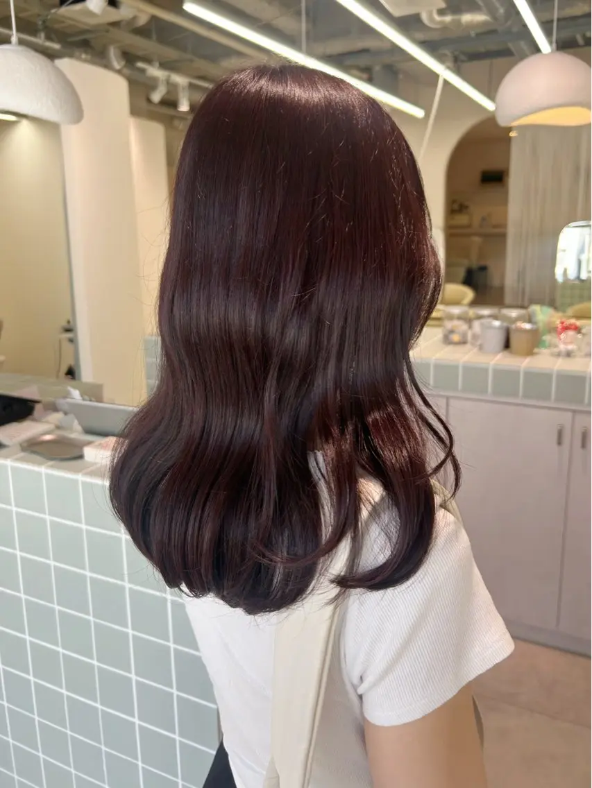 セミロング ピンクラベンダー カット ヘアカラー トリートメント newi広島/ akiのヘアスタイル