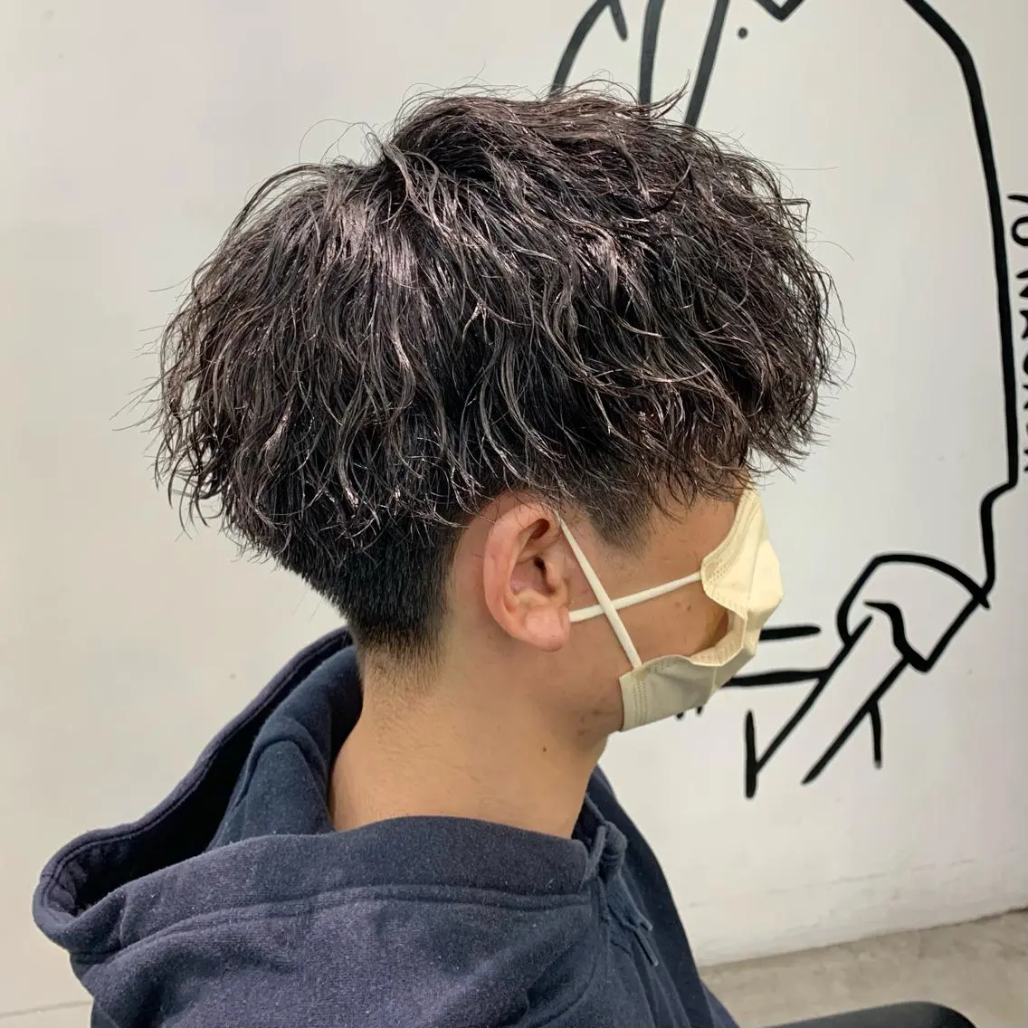 ショート パーマ メンズ マッシュ カット パーマ メンズ特化美容師/ 藤戸 椋のヘアスタイル