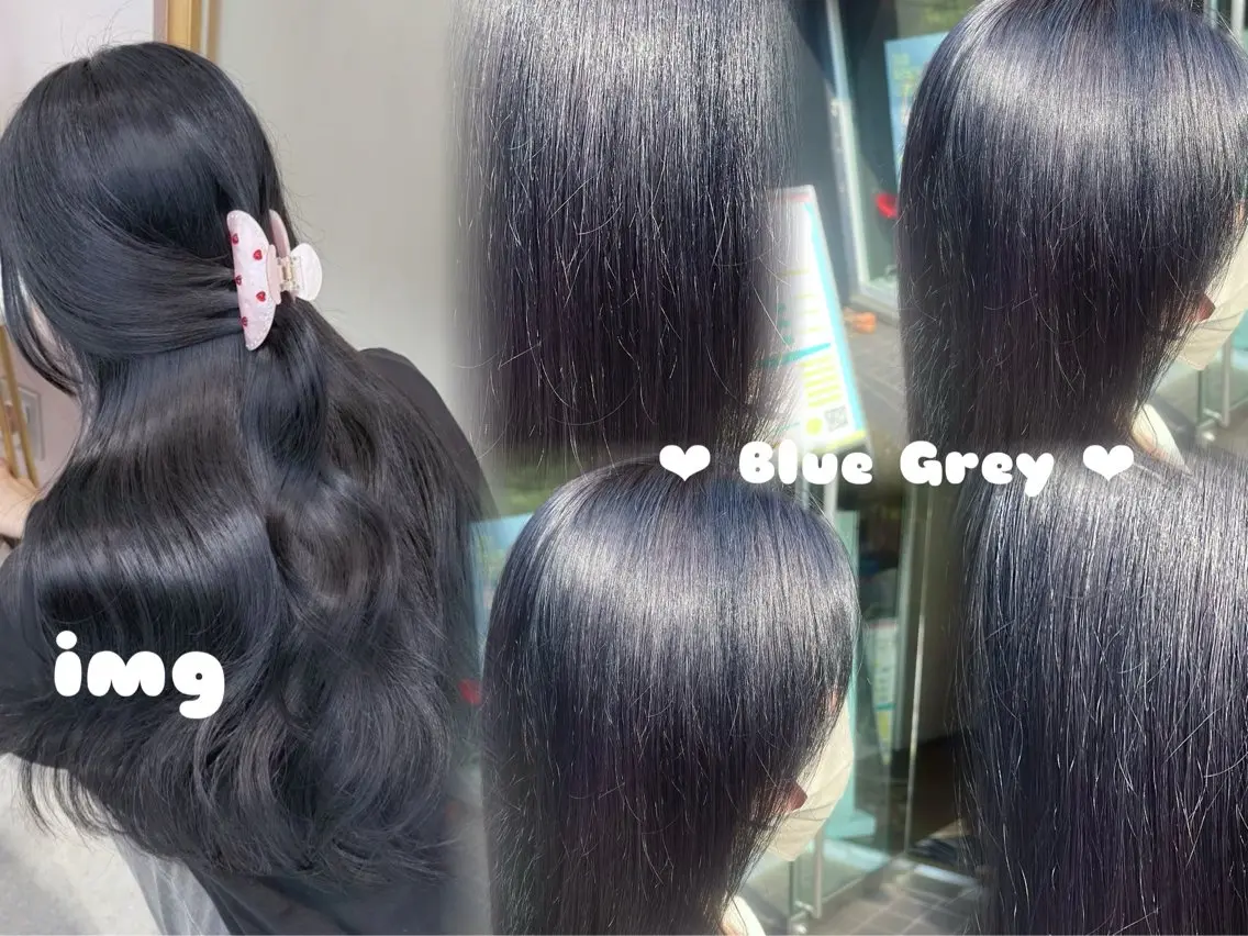 セミロング カラー ブルーカラー ブルーグレー ヘアカラー トリートメント 🫧🧸カラーヘアメ 🫧MIO🧸🫧のヘアスタイル