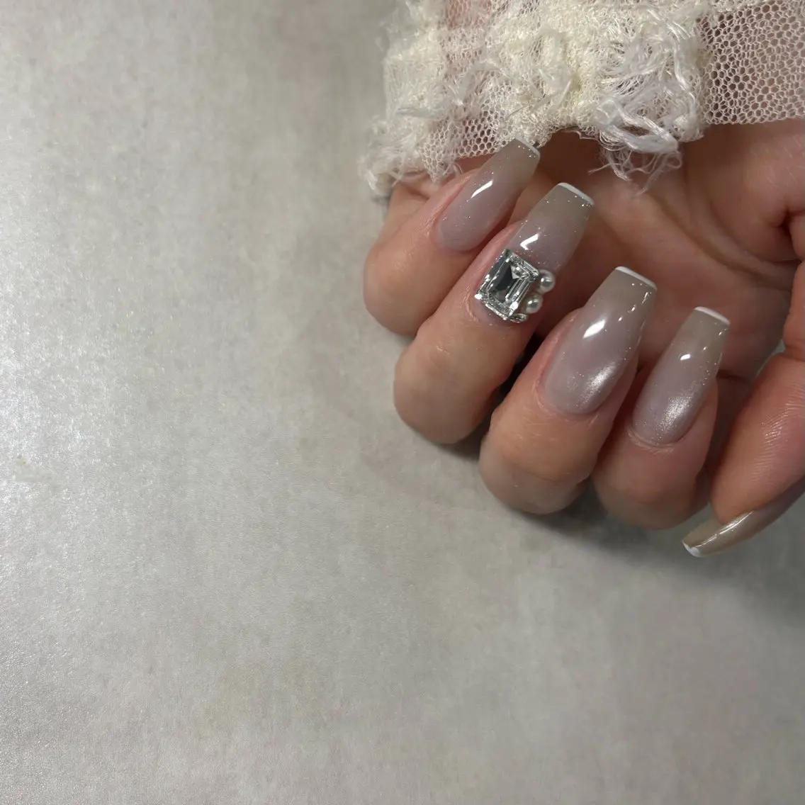 ネイル フレンチネイル ジェルネイル マグネットネイル パラジェル ハンドネイル K. nailのネイルデザイン