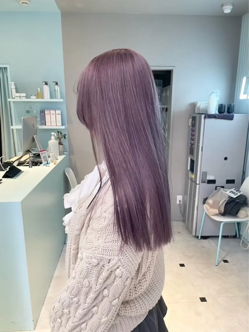 ロング ヘアカラー ブリーチありなし× 淡色🎀𝑼𝑻𝑨のヘアスタイル