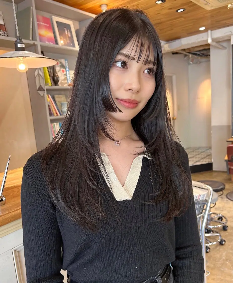 ロング カラー 姫カット レイヤーカット カット ヘアカラー レイヤーカット🎀 yuiのヘアスタイル