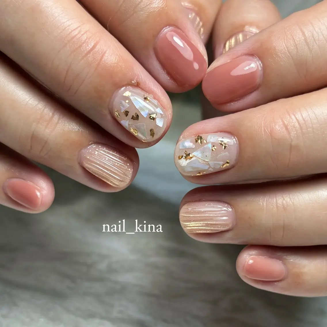 ネイル アートネイル ジェルネイル マグネットネイル パラジェル ハンドネイル nail_ kinaのネイルデザイン