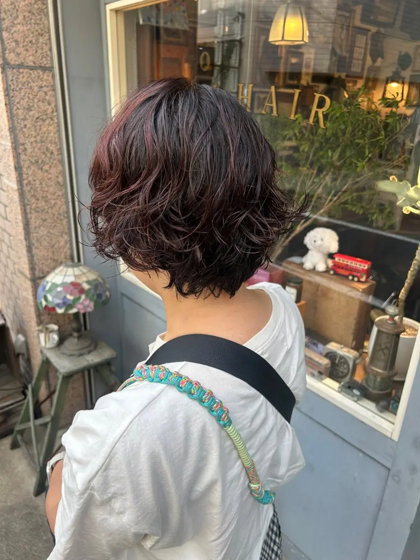 ショート パーマ カット パーマ トリートメント 清水千優/パーマ/ メンズパーマのヘアスタイル
